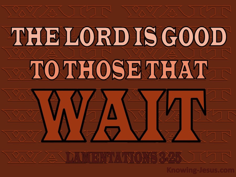 Lamentations 3:25 The Lord Is Good To Those Who Wait (brown)